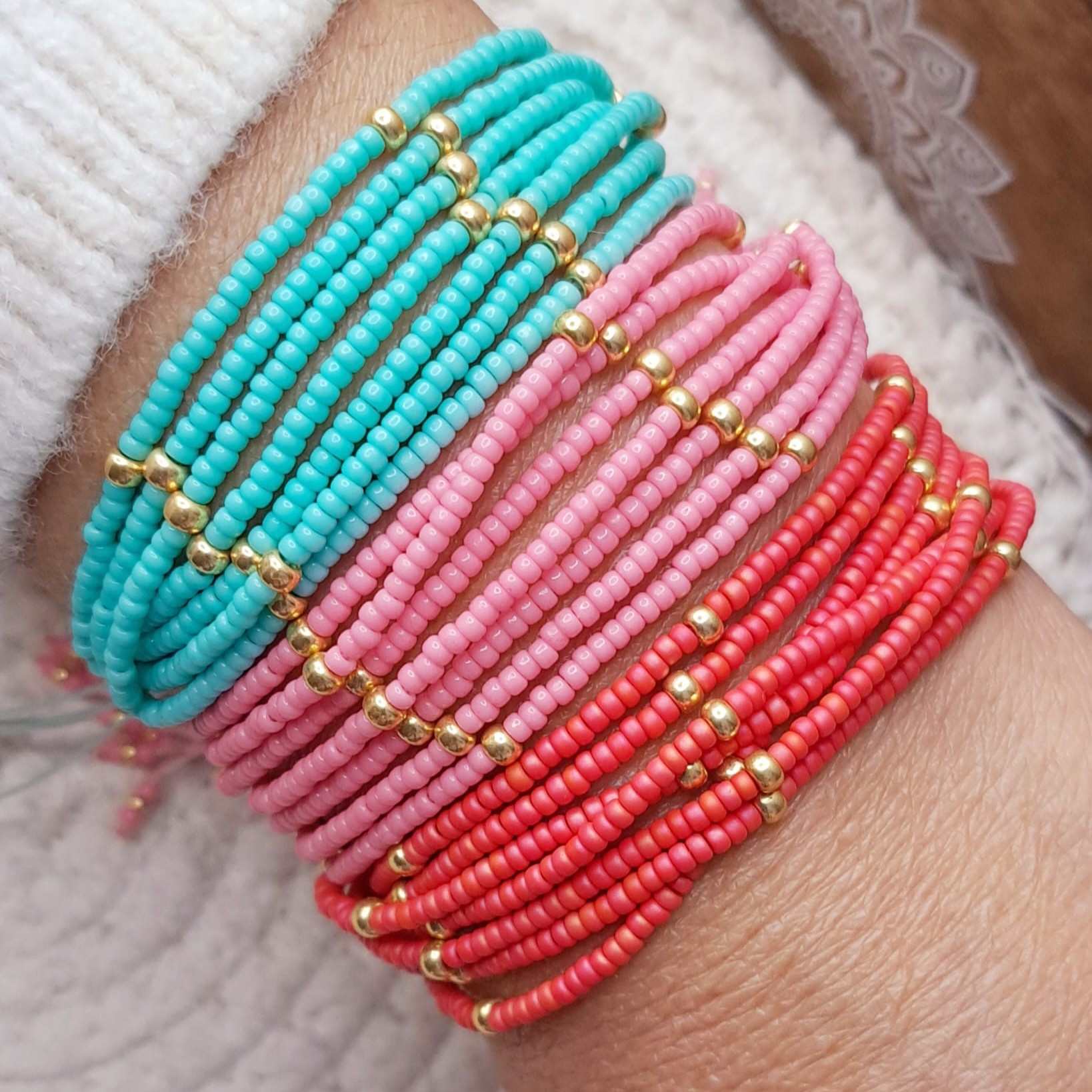 Manchette de 3 bracelets Zelaka  7 rangs en perles Miyuki