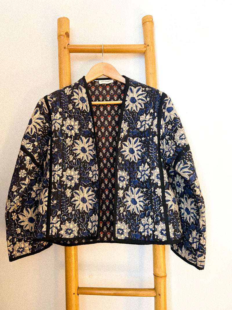 JAAL women's reversible jacket - Cotton floral blockprint