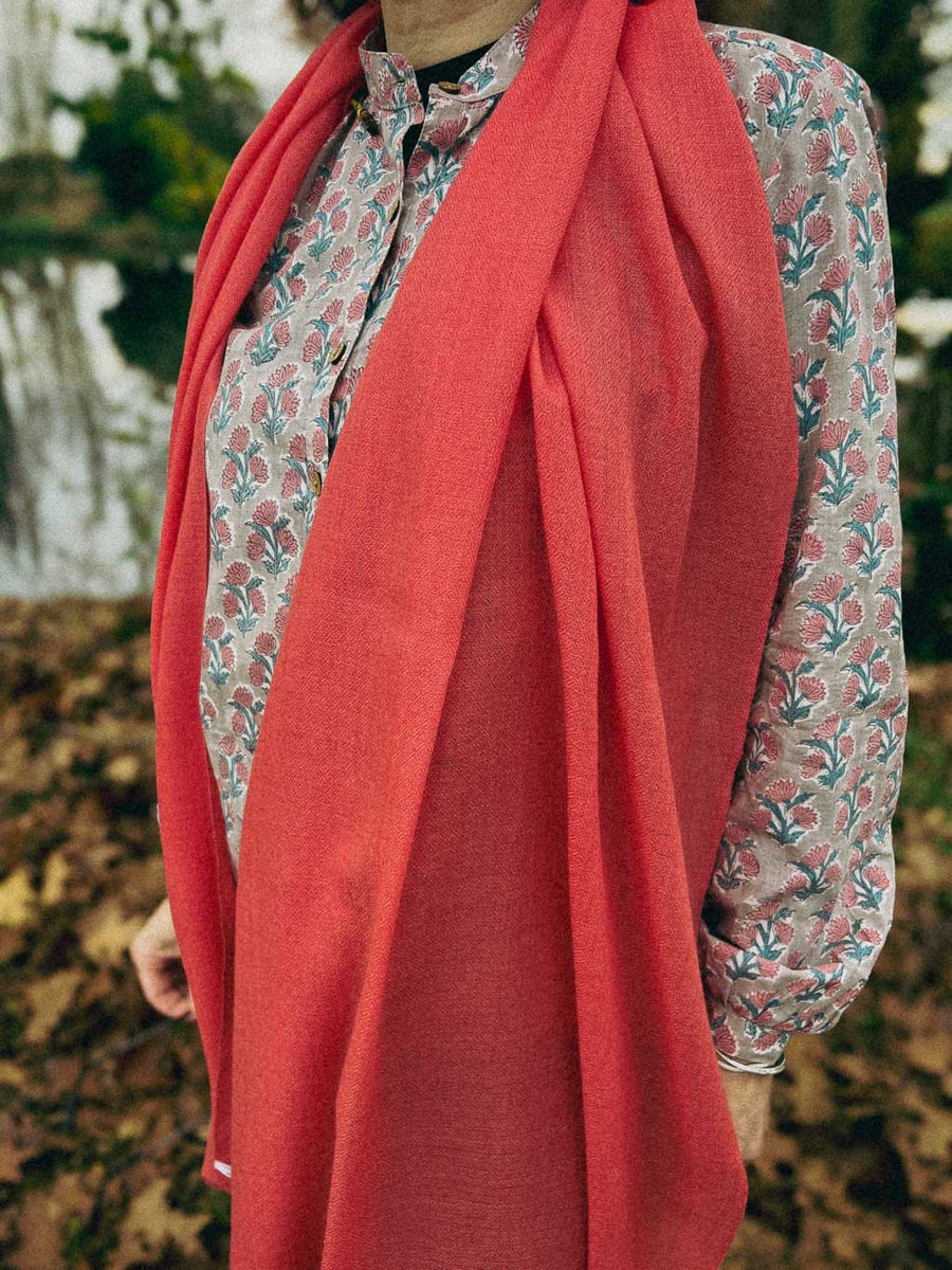 Étole Pashmina Corail