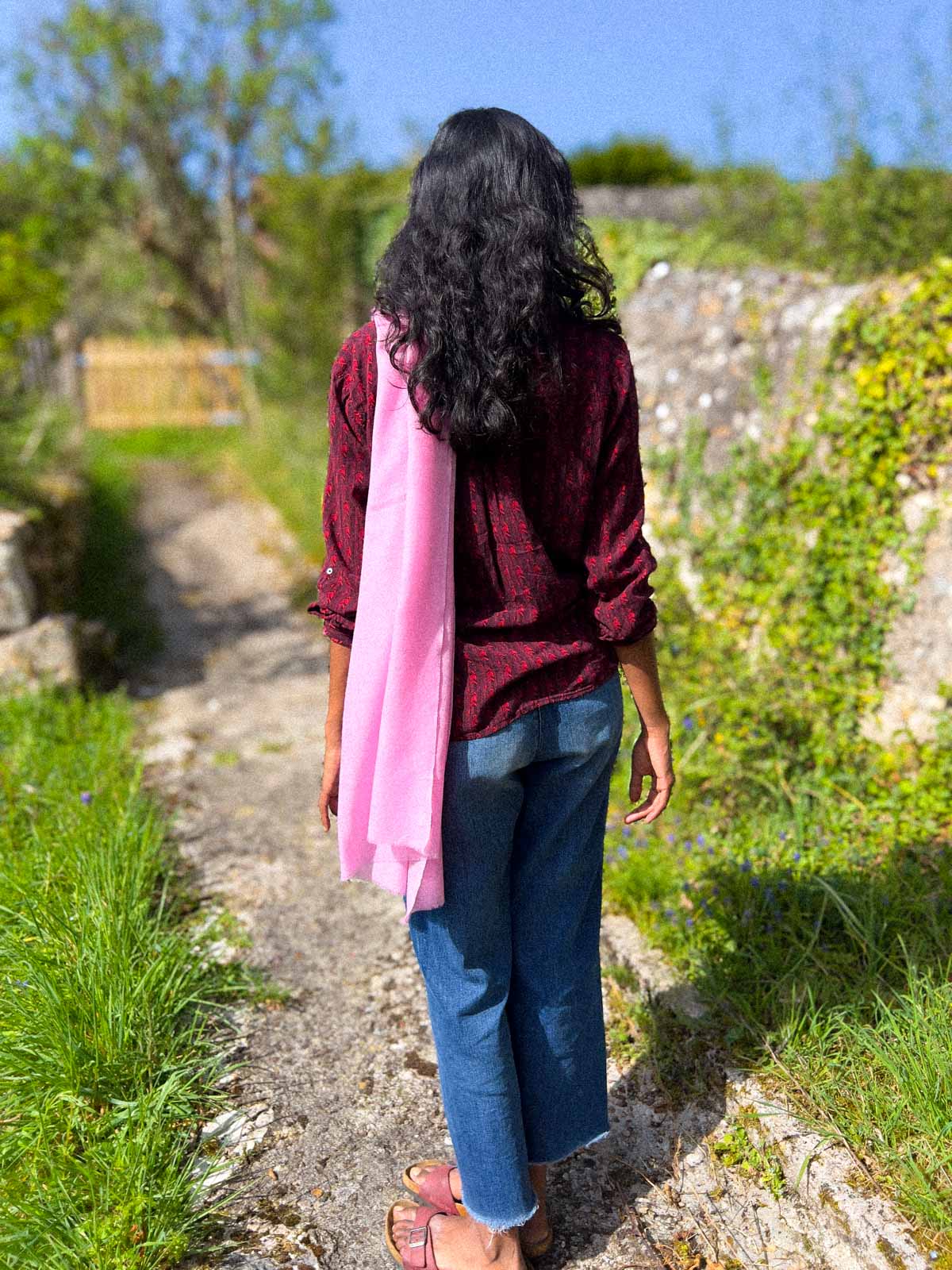 Weiche rosa Pashmina-Stola