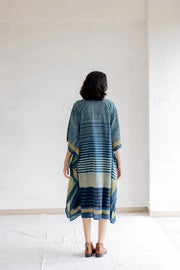 Caftan coton imprimé au block-print Vrajbhoomi