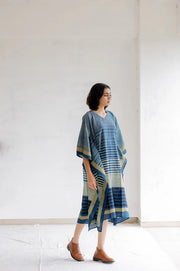 Caftan coton imprimé au block-print Vrajbhoomi