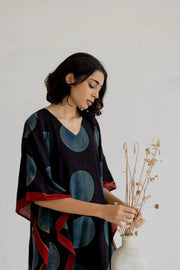 Caftan coton imprimé au block-print Vrajbhoomi