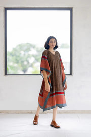 Caftan coton imprimé au block-print Vrajbhoomi