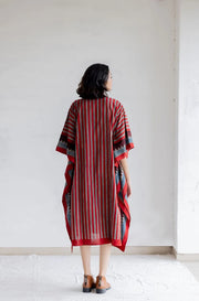 Caftan coton imprimé au block-print Vrajbhoomi