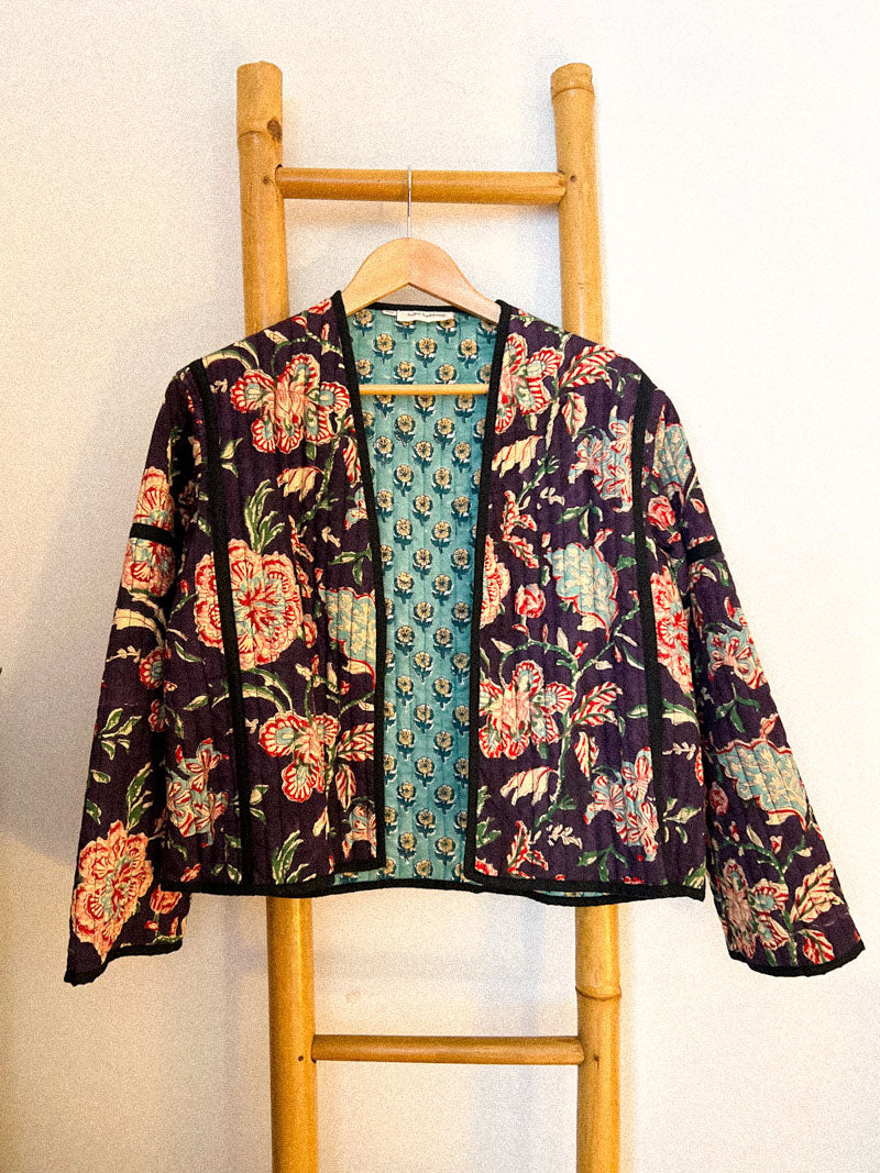 JAAL women's reversible jacket - Cotton floral blockprint