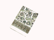 nappe imprimée block-print Abondance : fleurs et feuillages parsemés de pois d'or