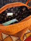 sac indien brodé doublé d'un tissu ajrakh 