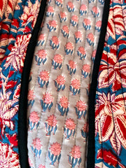 Veste JAAL réversible femme – Coton imprimé floral blockprint