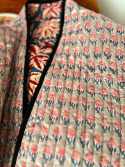 Veste JAAL réversible femme – Coton imprimé floral blockprint